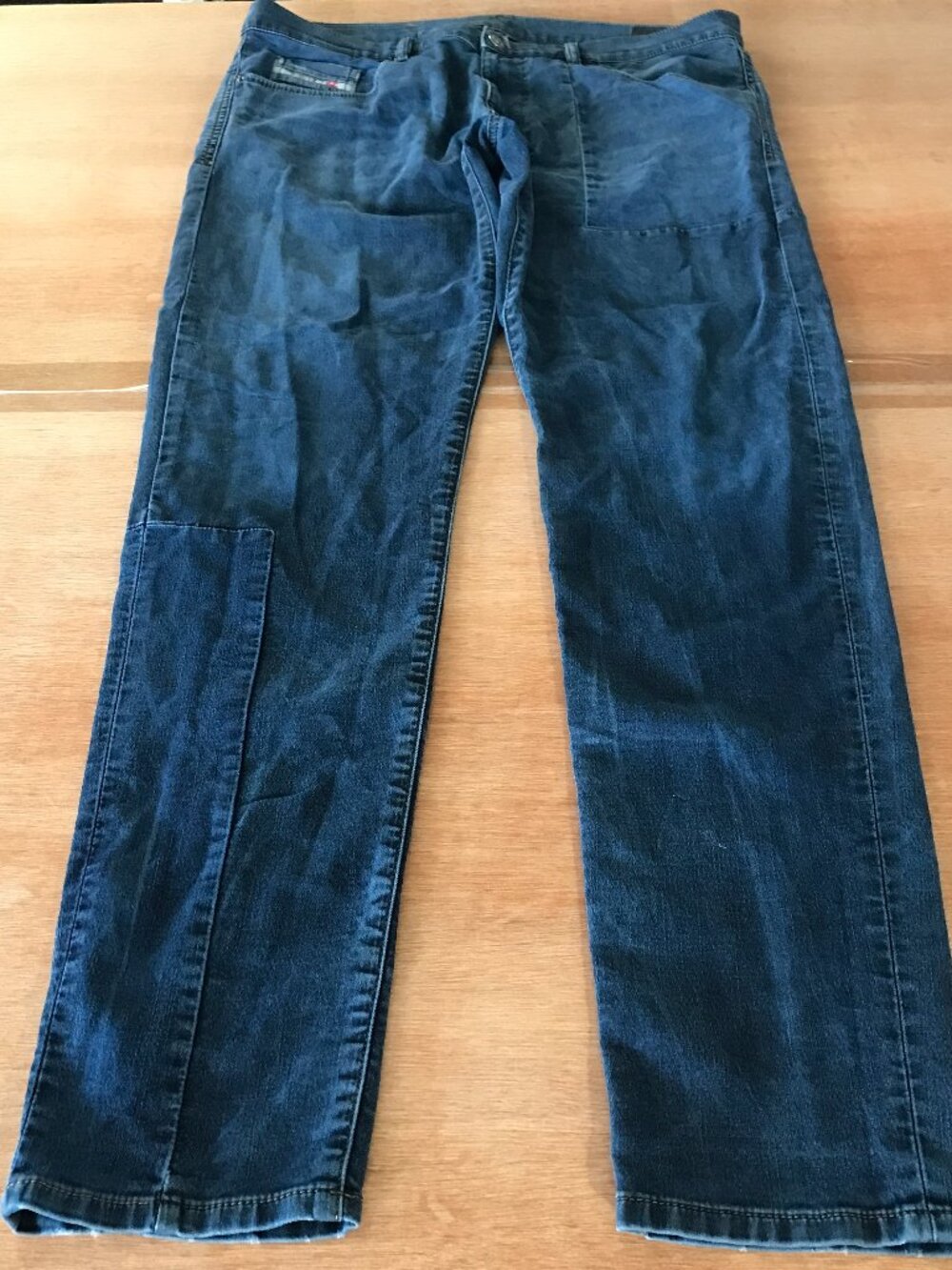 Diesel D-Strukt Jogg Slim Jeans Men 36x32 Blue Mid Rise Dark Wash Stretch 19960